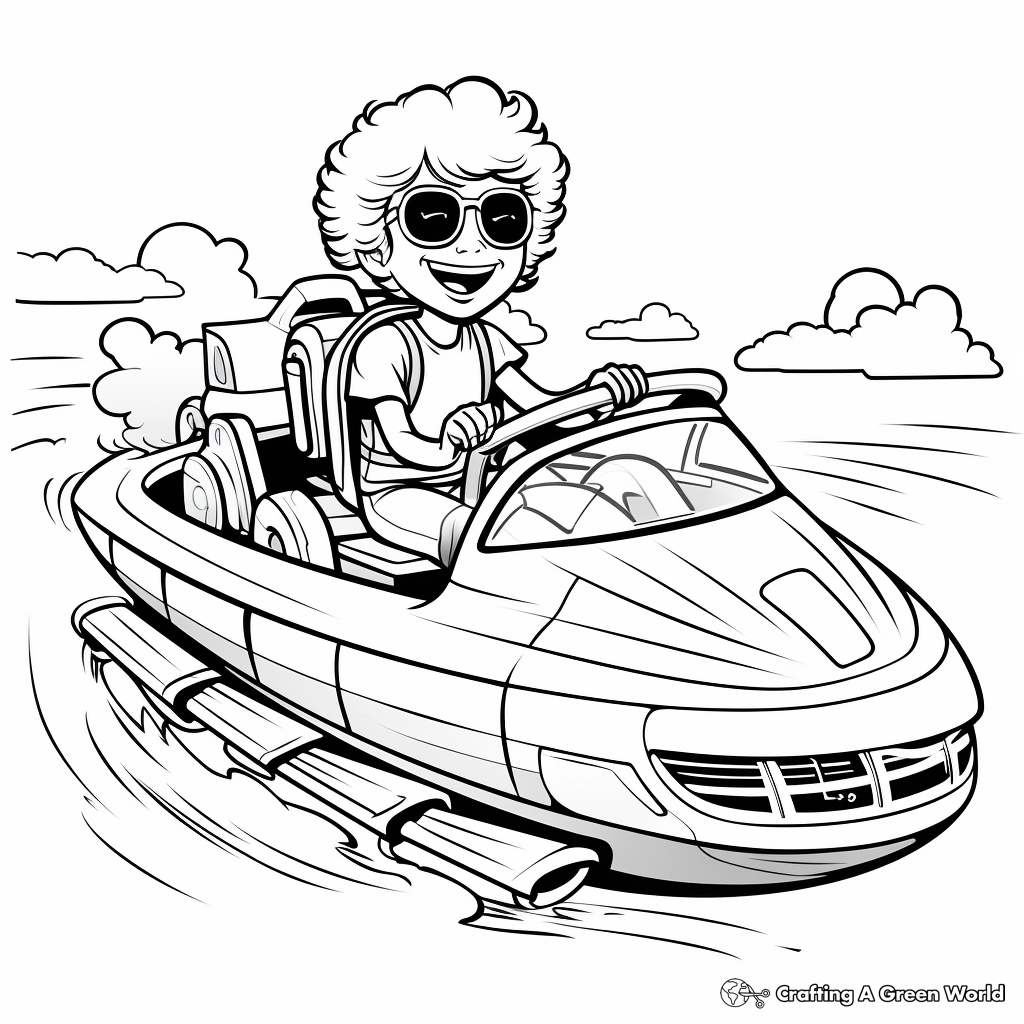 Speed boat coloring pages