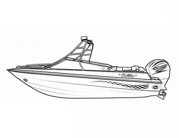 Malibu motor boat coloring page