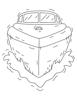 Kayak and boats coloring water activities scenes coloring pages