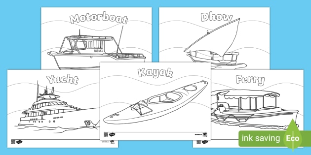 Water transport colouring pages teacher made