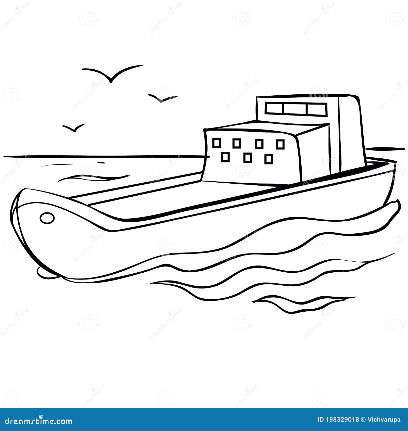 Motor boat sketch coloring book isolated object vector image drawing speed boat