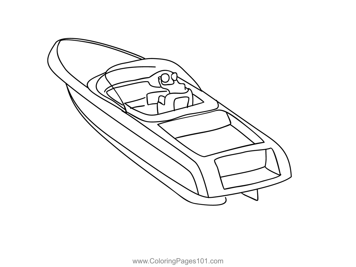 Speed boat coloring page coloring pages speed boats boat