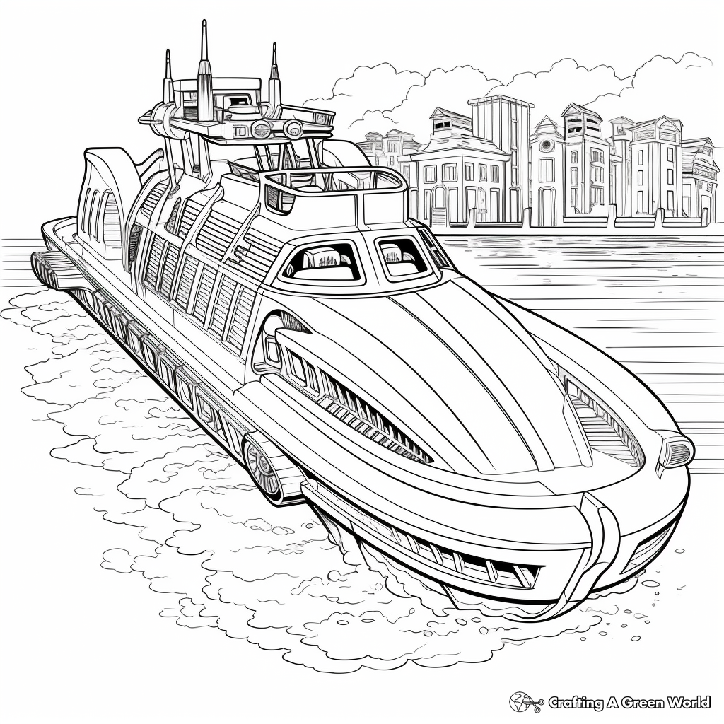 Speed boat coloring pages