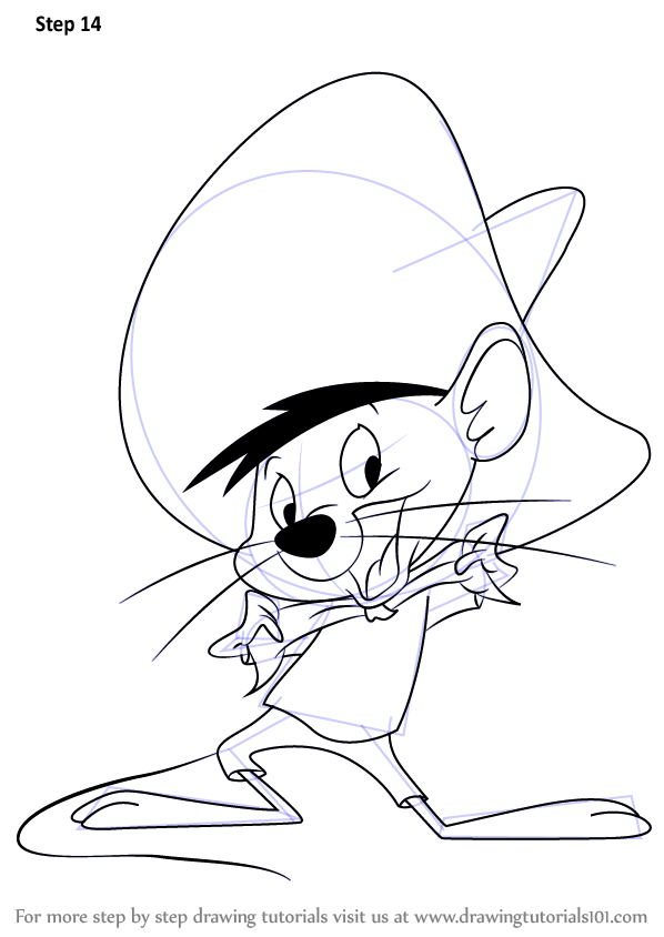 How to draw speedy gonzales from looney tunes looney tunes step by step