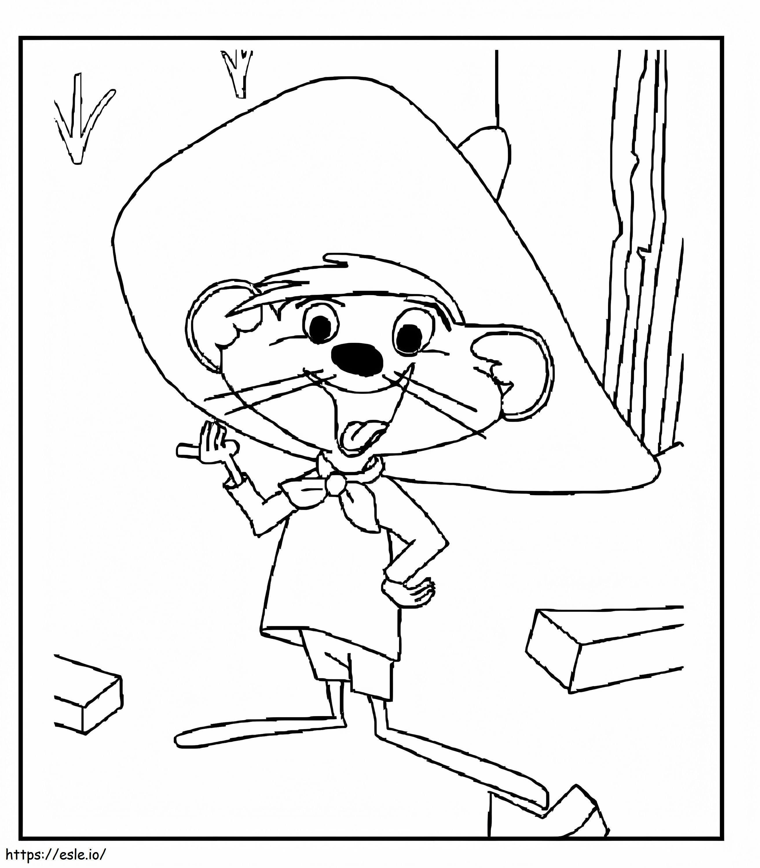 Free printable speedy gonzales coloring page