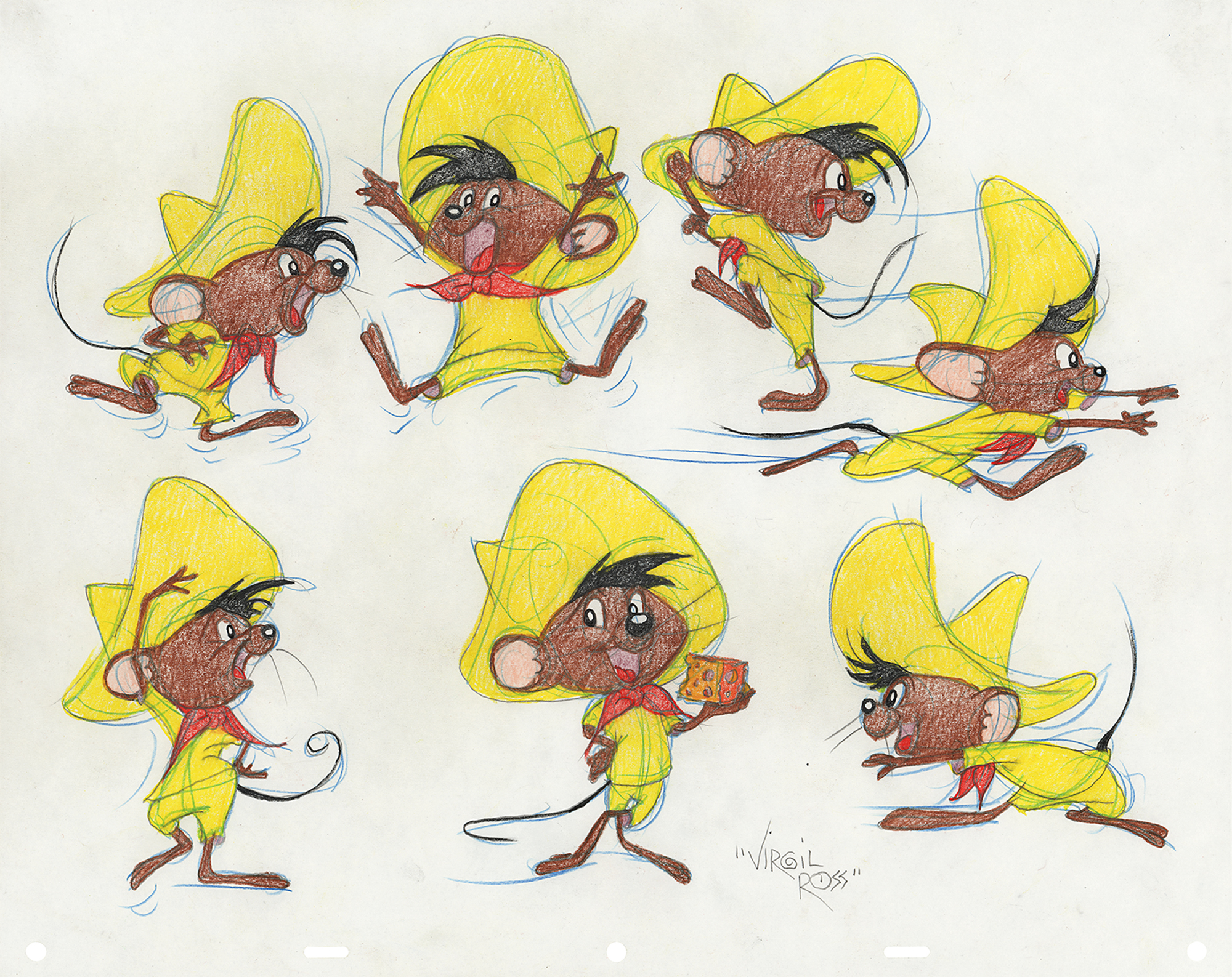 Speedy gonzales original color model drawing by virgil ross rr