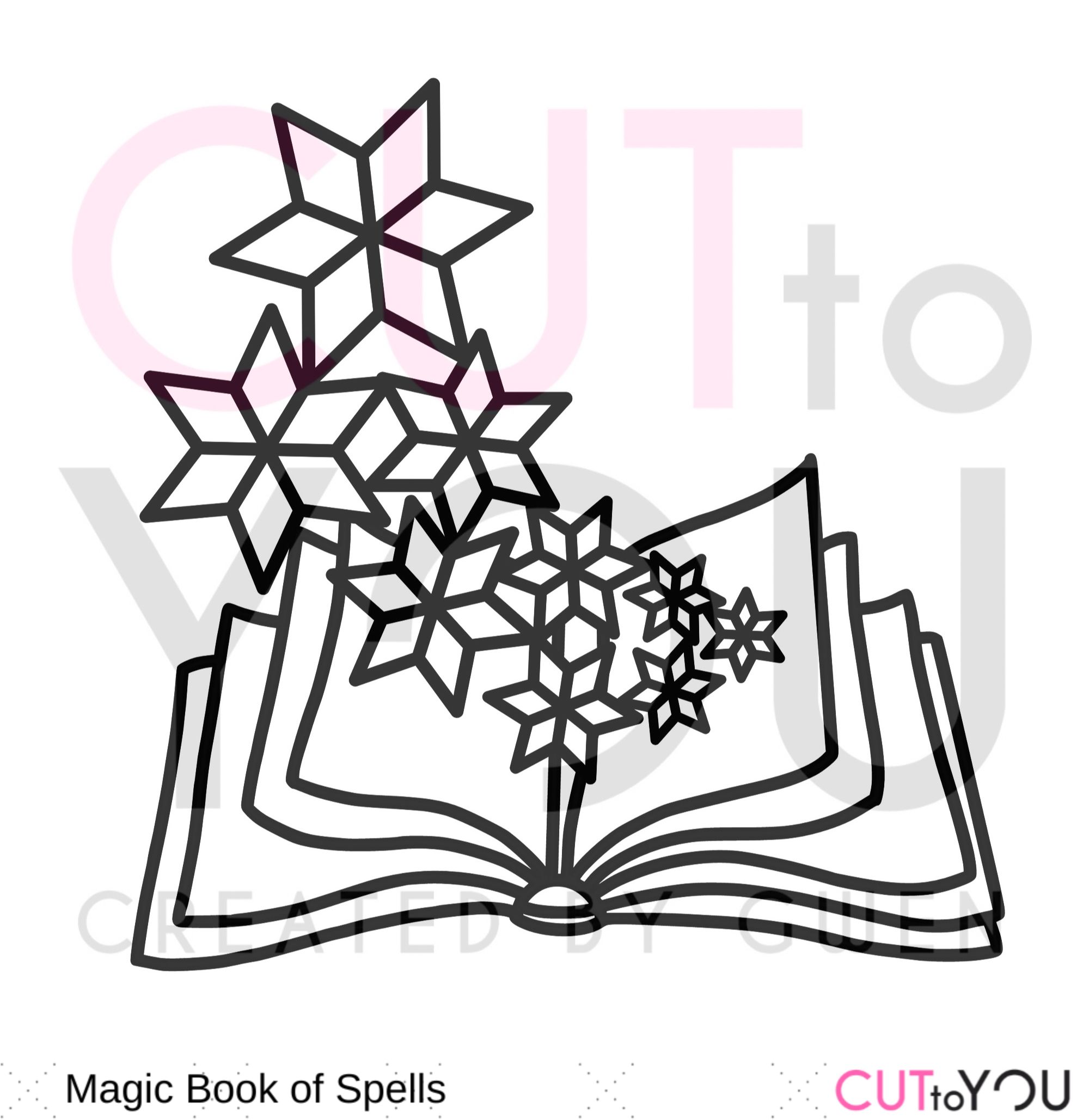 Magic book of spells digital cut file