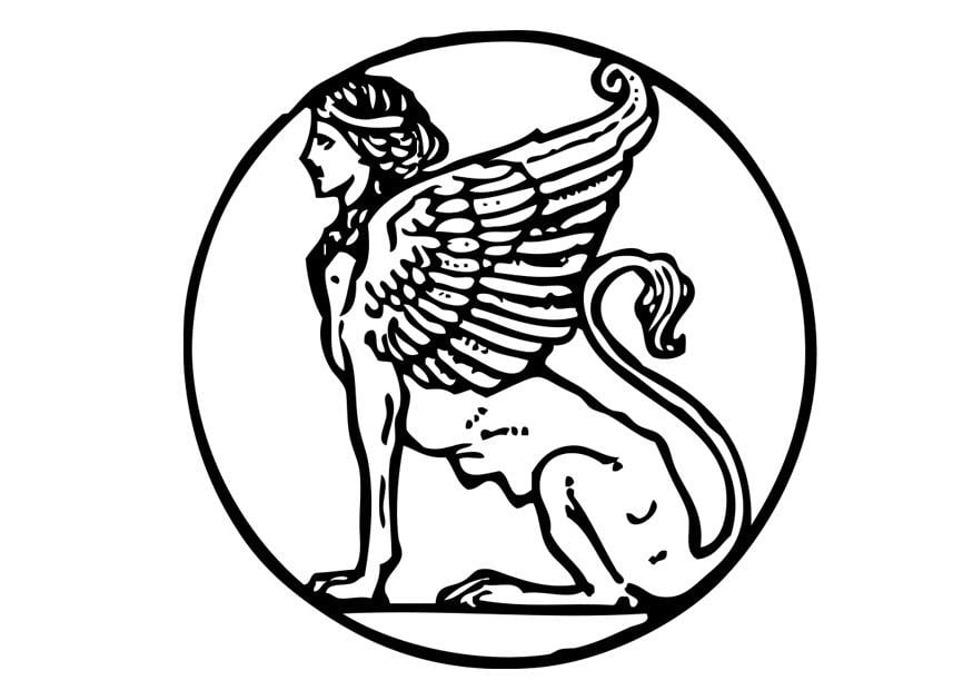 Coloring page sphinx