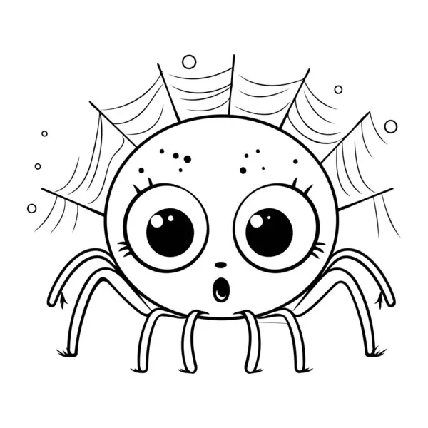Cute cartoon spider coloring book children vector illustration stock vector by ibrandify