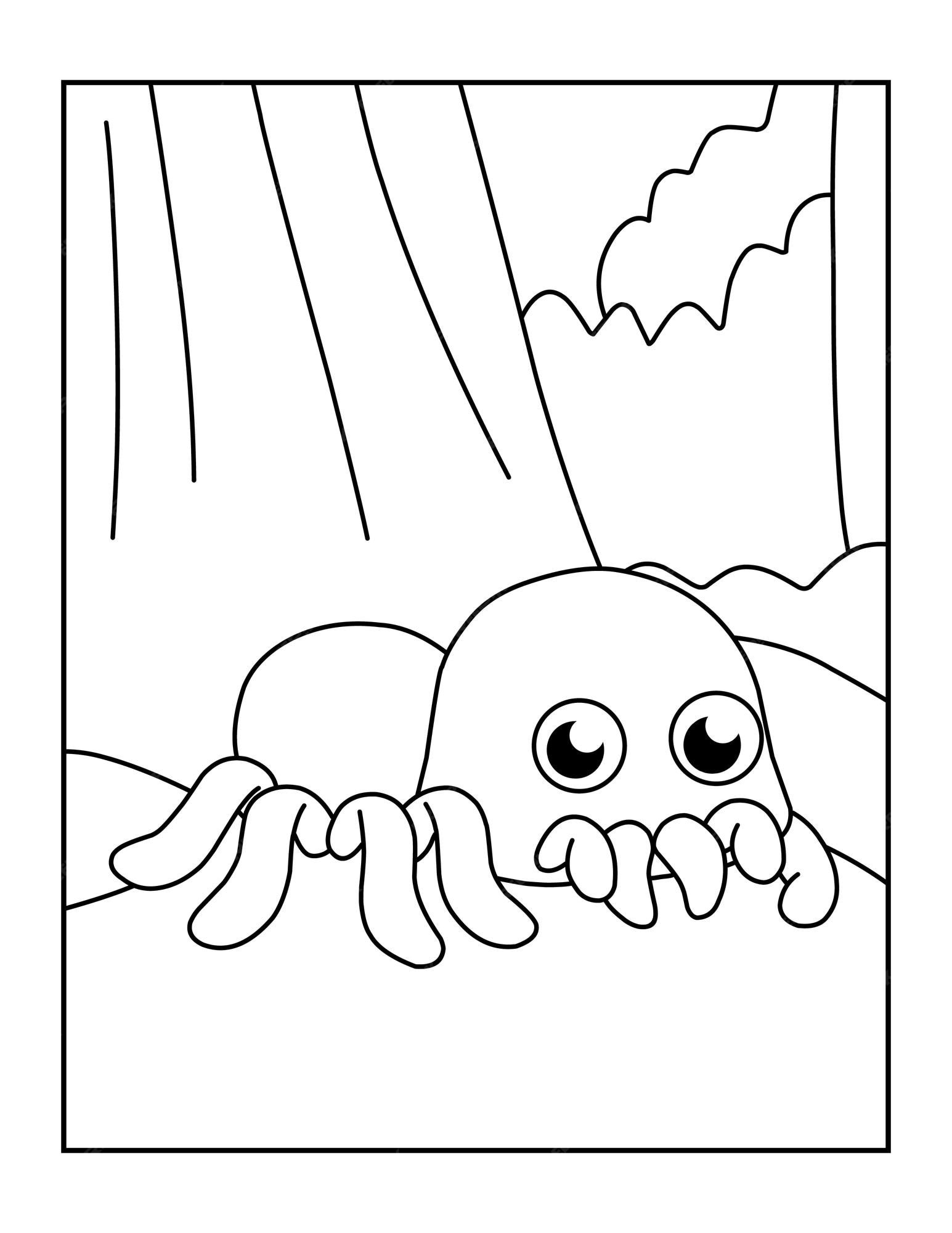 Premium vector cute printable spider coloring pages for kids