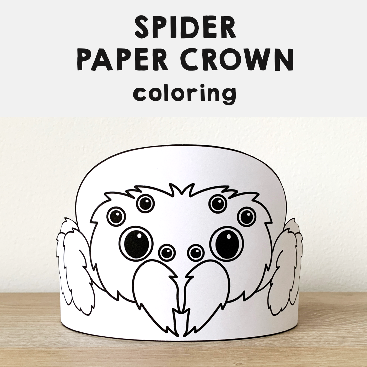 Spider insect paper crown printable coloring craft made by teachers