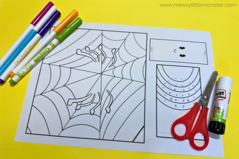 Printable spider coloring sheet