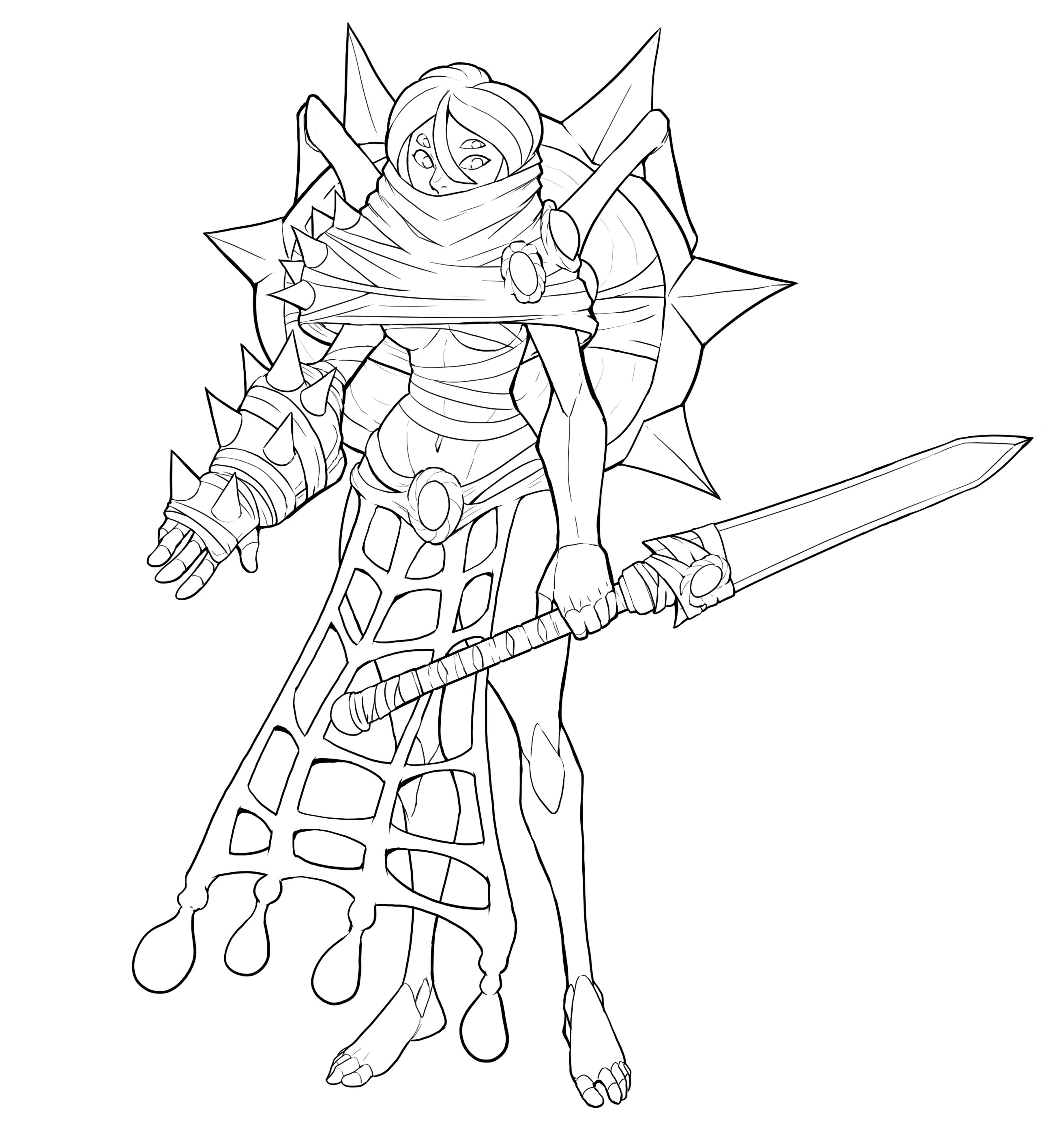Ceehaz ð missions closed on x some linework on this spider girl character im working on wanted to play around with more insect related monster girls coloring this will be a pain