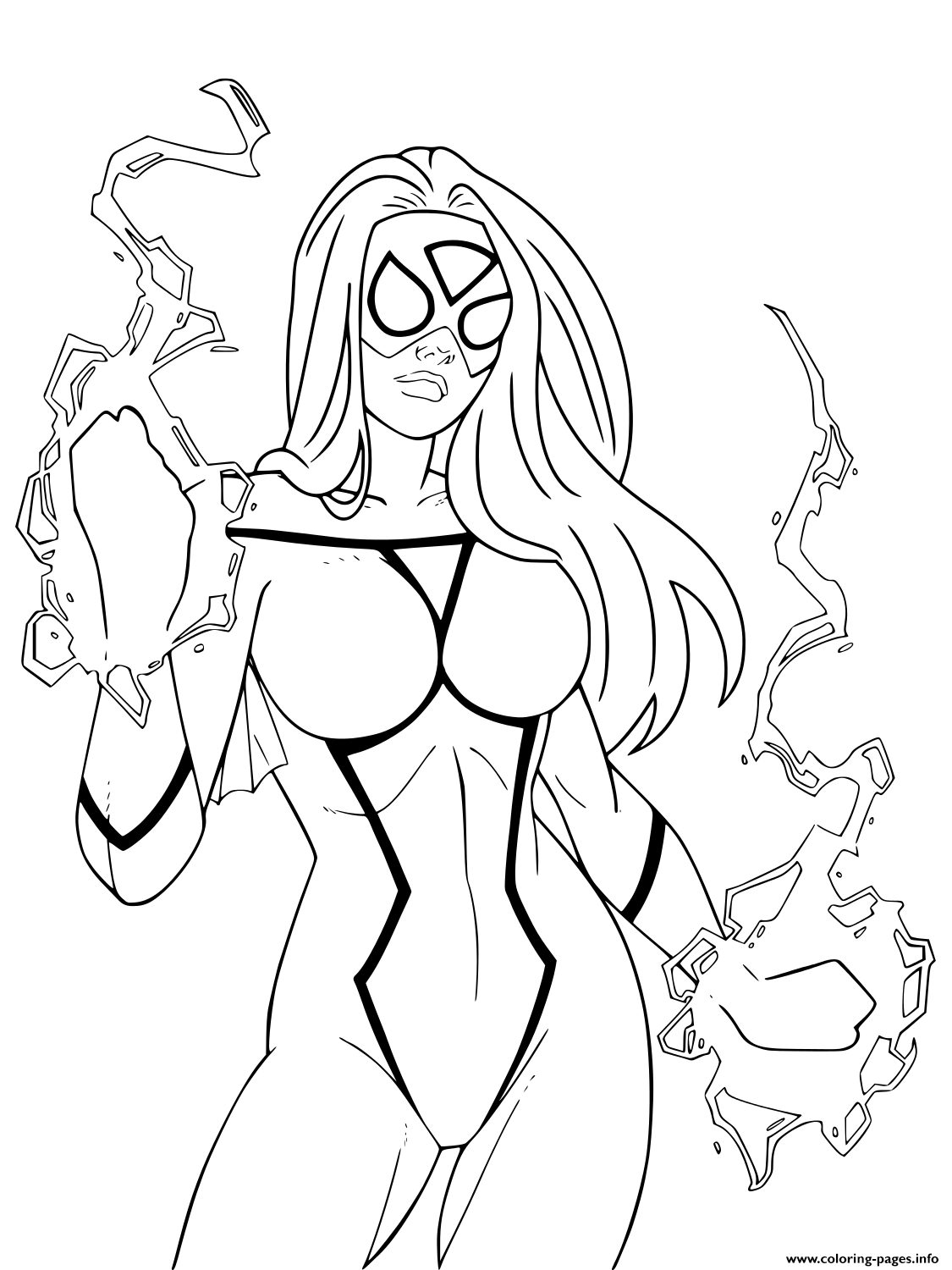 Gwen stacy get her powers coloring page printable