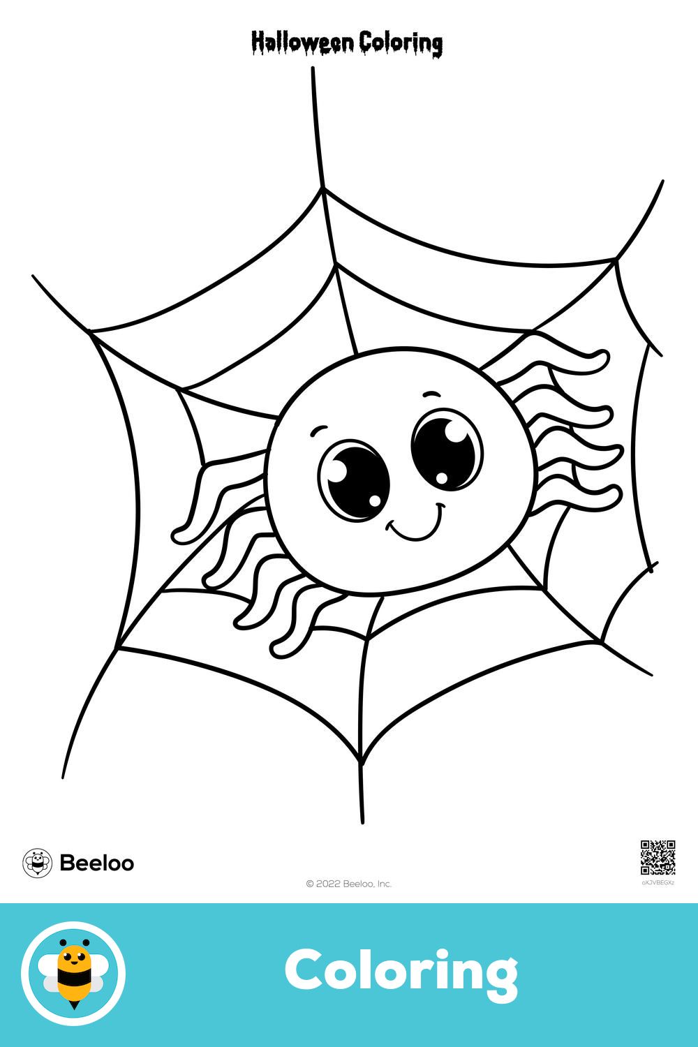 Spooky spider coloring page