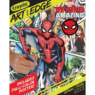 Crayola spiderman beyond amazing art with edge pages adult coloring gift for teens adults