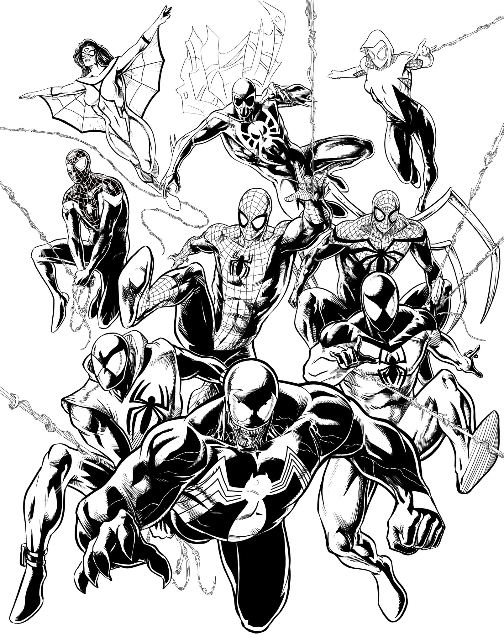 Craig shepard on x saw that last weeks prompt for inktober was spider so i sort of did a thing let me know if you dig it spiderman venom superiorspiderman milesmorales spiderman