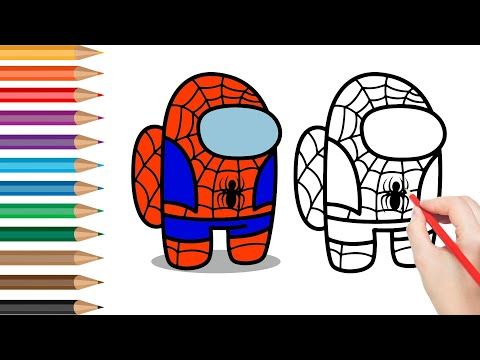 How to draw spiderman among us tutorial drawing step by step