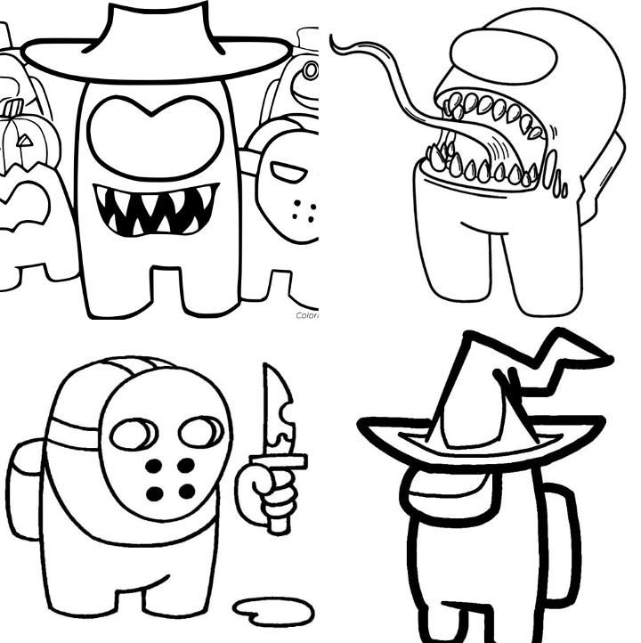 Free among us coloring pages for kids and adults