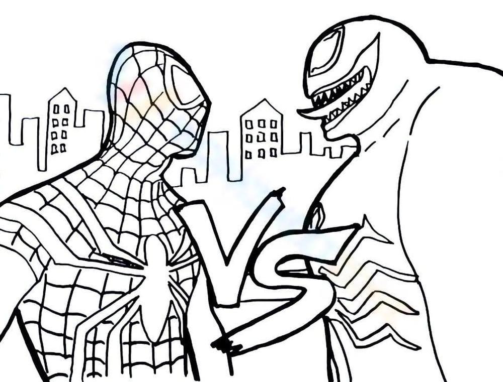 Free interactive printable venom coloring pages for kids