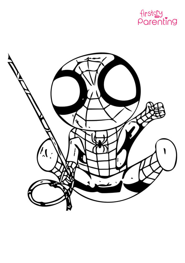 Spiderman marvel cartoon avengers coloring page for kids