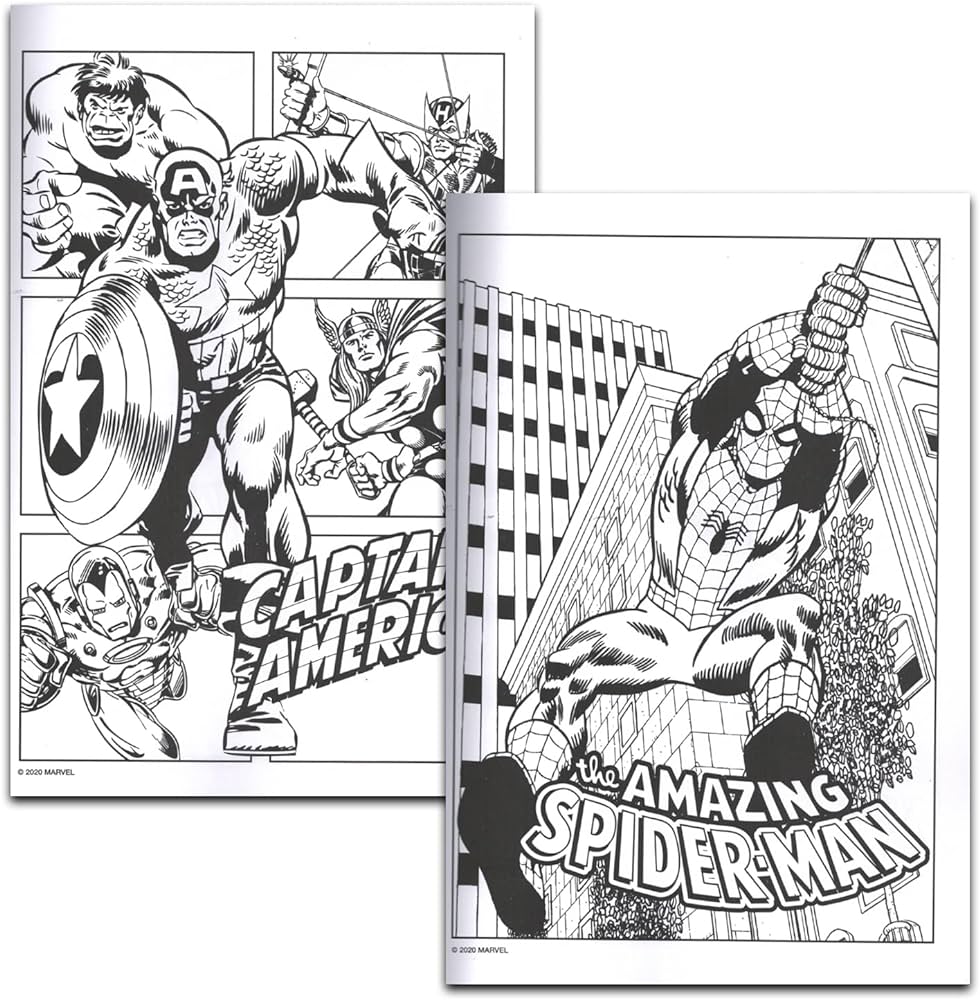 Marvel avengers loring book super set for kids adults