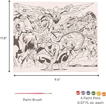 Innovative designs marvel avengers spiderman creative coloring canvas painting and activity set for kids pcs toys games