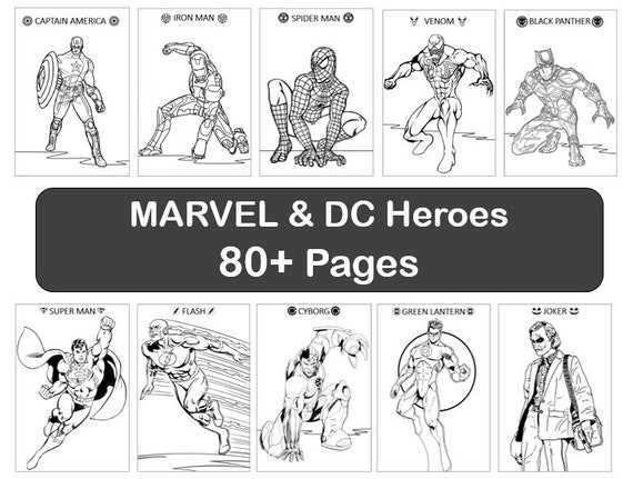 Marvel heroes coloring pages dc heroes printable pages heroes coloring pages kids coloring pages adults coloring pages