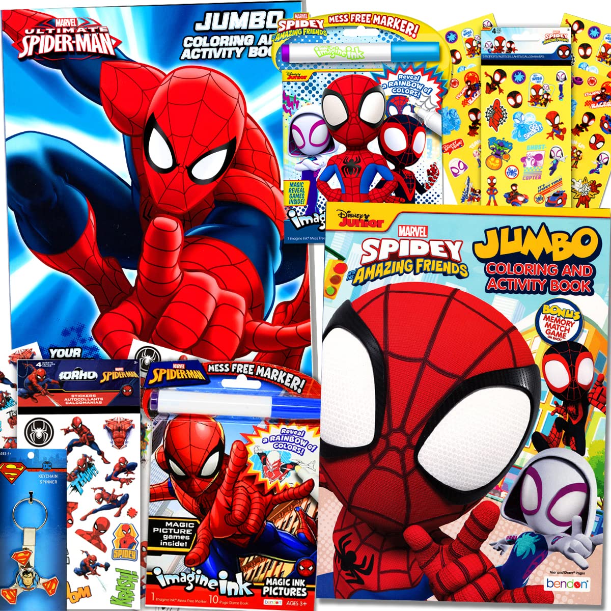 Amazing spidey spiderman superhero coloring activity set bundle with coloring books stickers imagine ink coloring book and more toys games