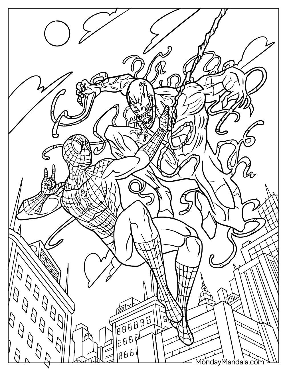Carnage coloring pages free pdf printables