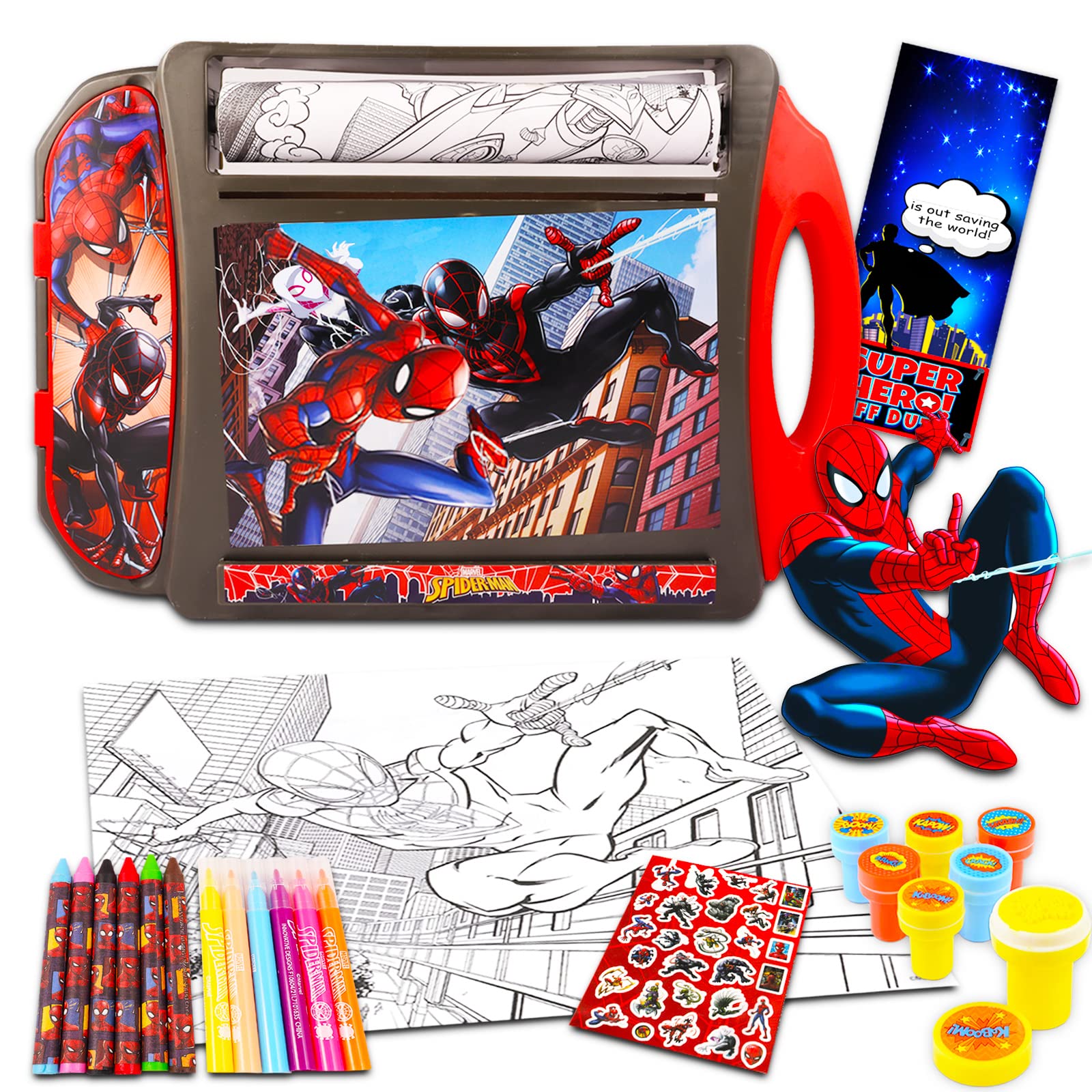 Classic disney marvel spiderman art desk set