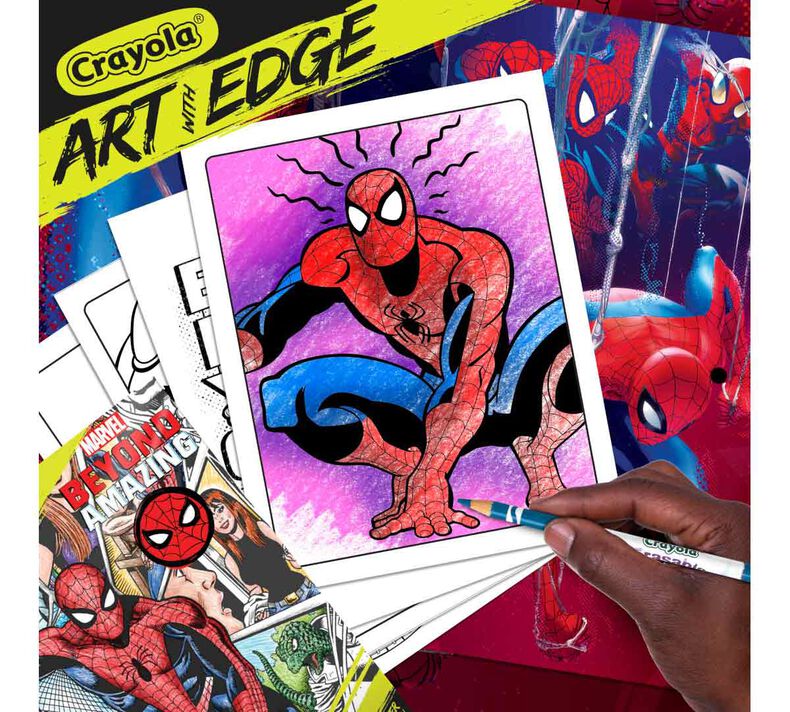 Spiderman art with edge adult coloring book