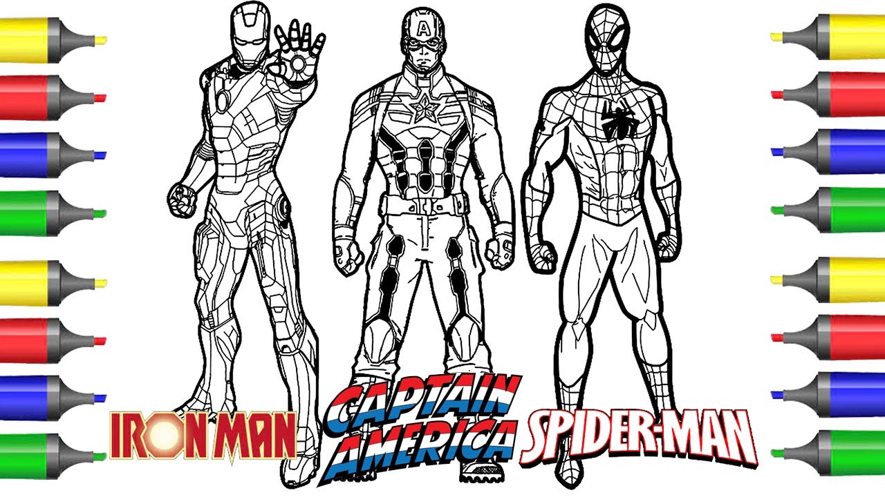 Spideran coloring pages iron an coloring page captain aerica coloring page usic ncs