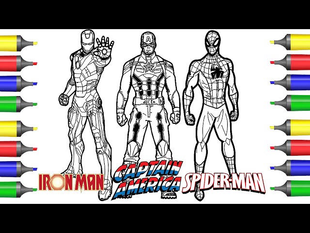 Spideran coloring pages iron an coloring page captain aerica coloring page usic ncs
