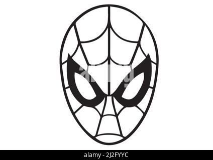 Illustration of a mask spider man in vector art work drawing art sketch spiderman face mask stock vector image art