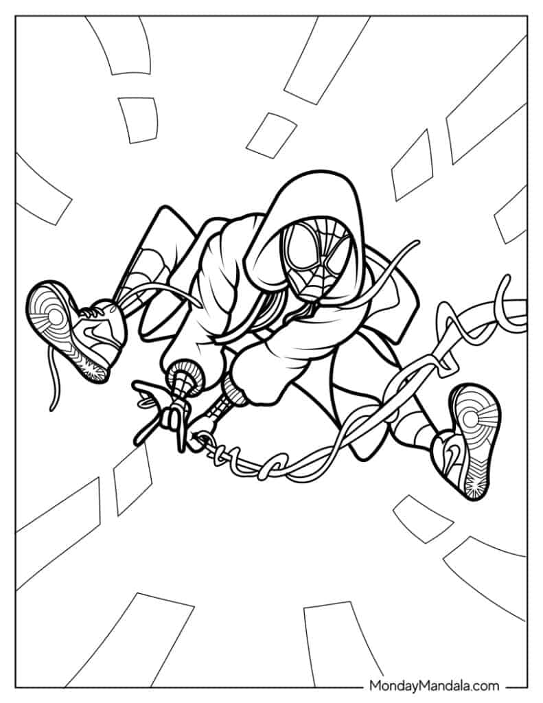Miles morales coloring pages free pdf printables