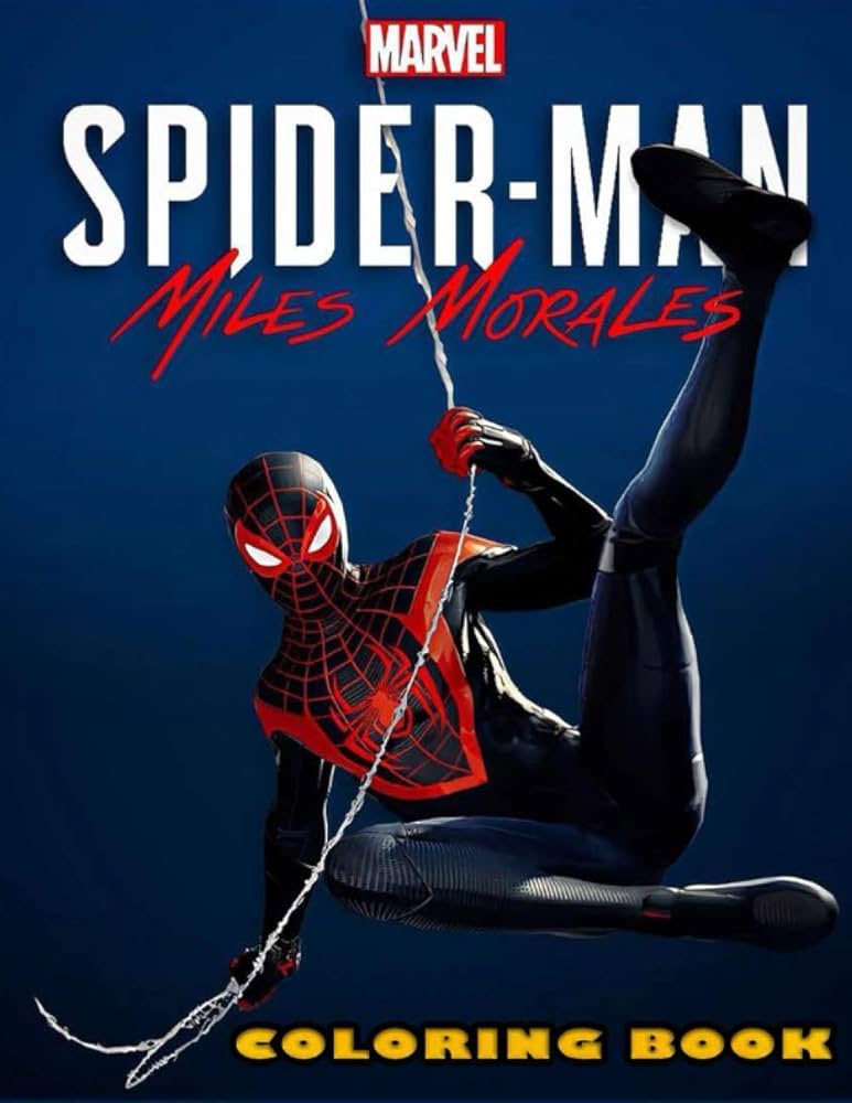 Miles morales spiderman coloring book coloring pages with high quality image