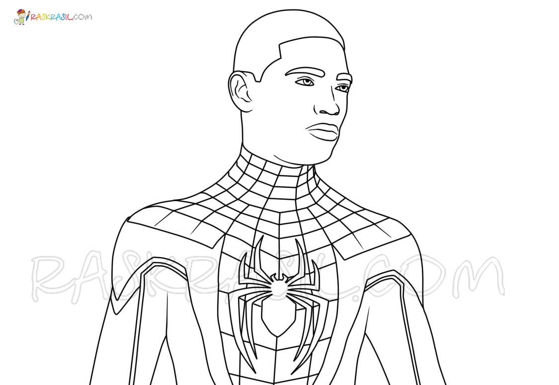 Miles morales coloring pages free printable new spider