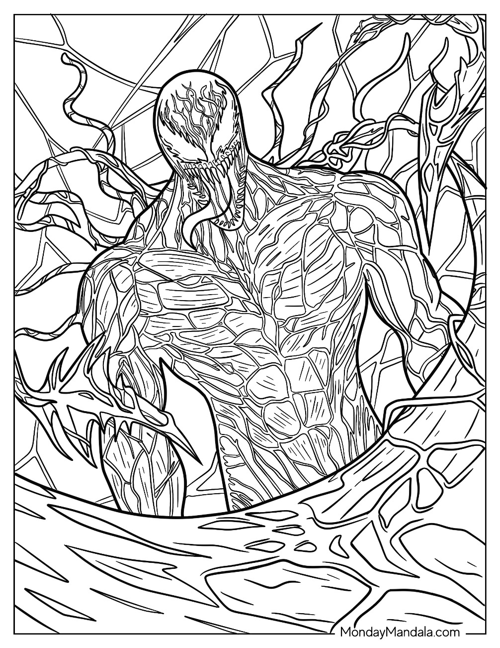 Carnage coloring pages free pdf printables