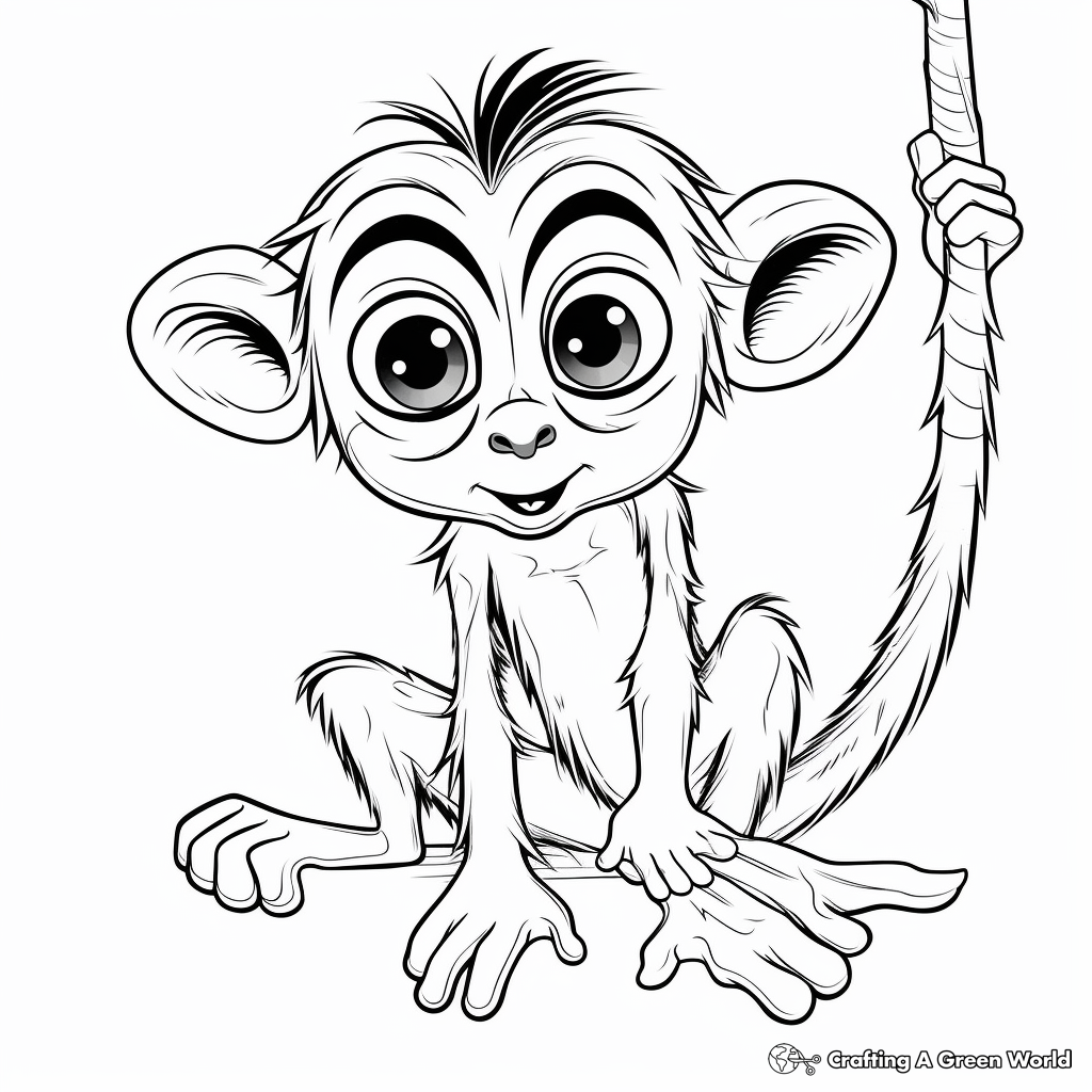 Realistic monkey coloring pages