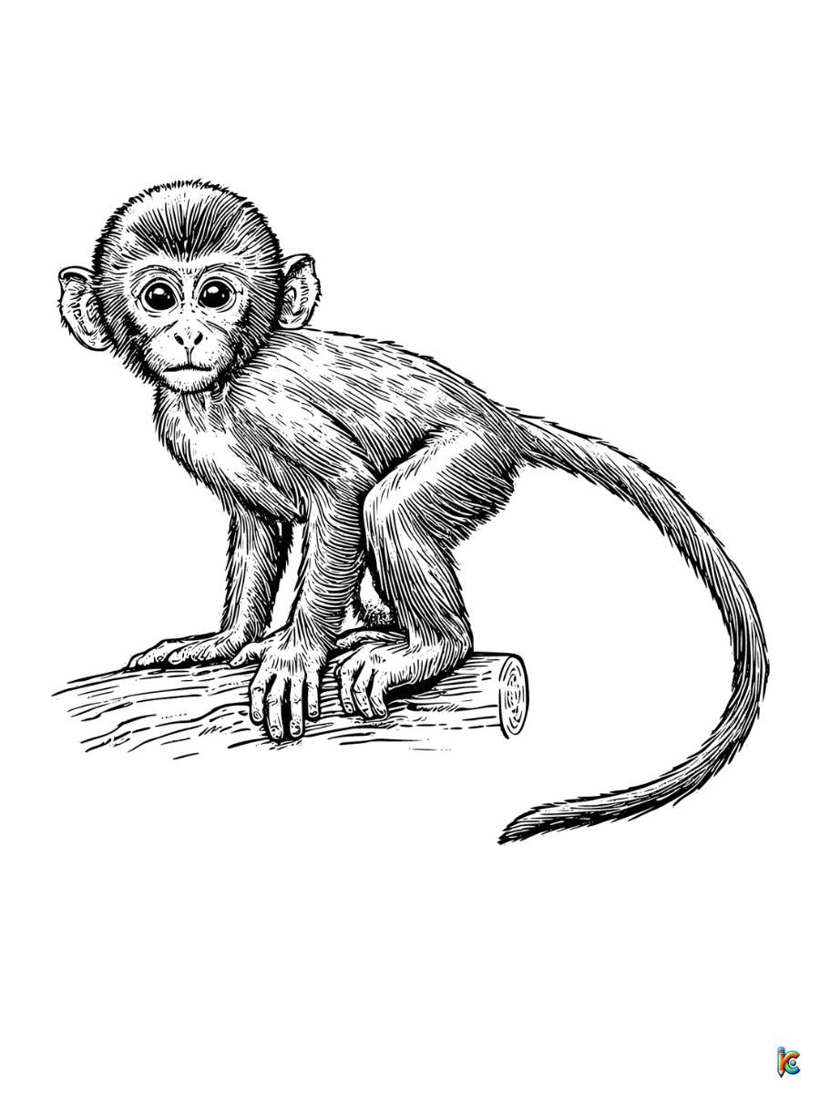 Monkey coloring pages â