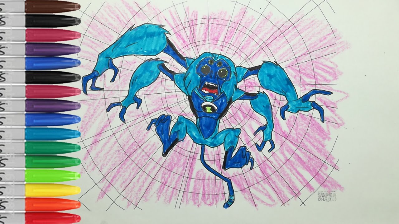 Monkey spider coloring pages ben alien force fun pages sailany coloring kids