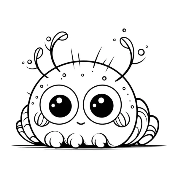 Cute cartoon monster eyes mouth vector illustration coloring book stock vector by ibrandify