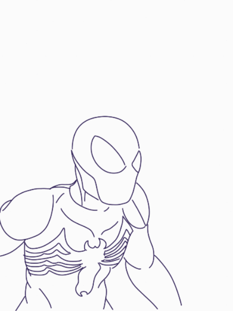 I drew a quick gif of how i want the mouth to work on the new black suit its gotta be why its got a face plate aesthetic rspidermanps