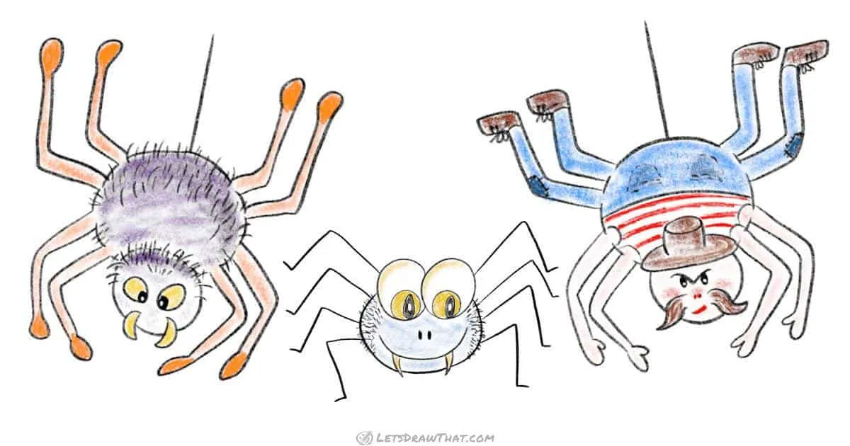 How to draw a spider â simple cartoon style