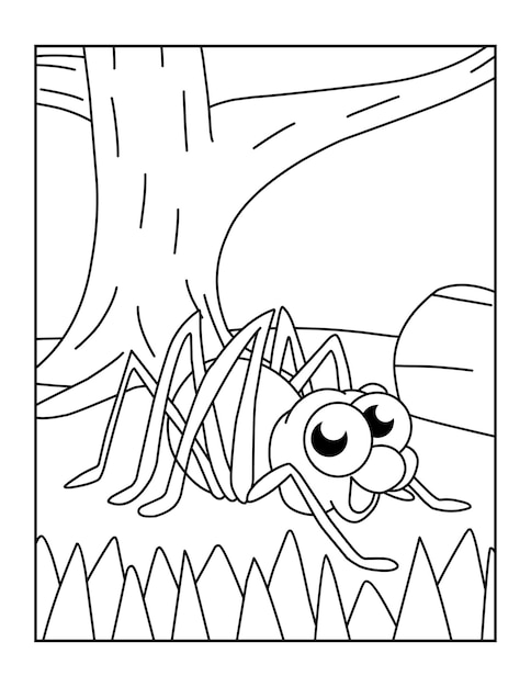 Premium vector cute printable spider coloring pages for kids