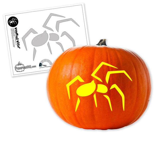 Easy spider pumpkin carving stencil