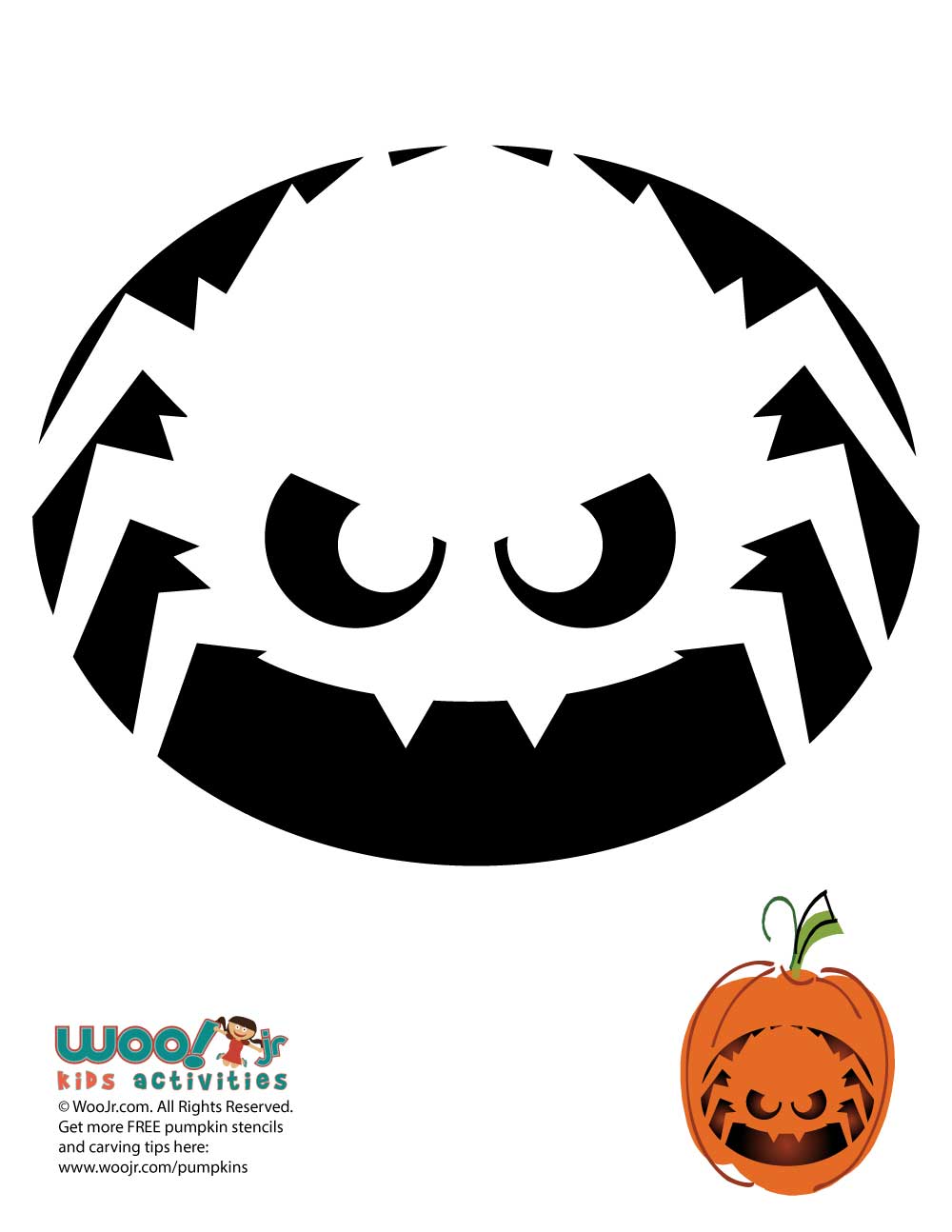 Monster pumpkin carving stencils woo jr kids activities childrens publishing