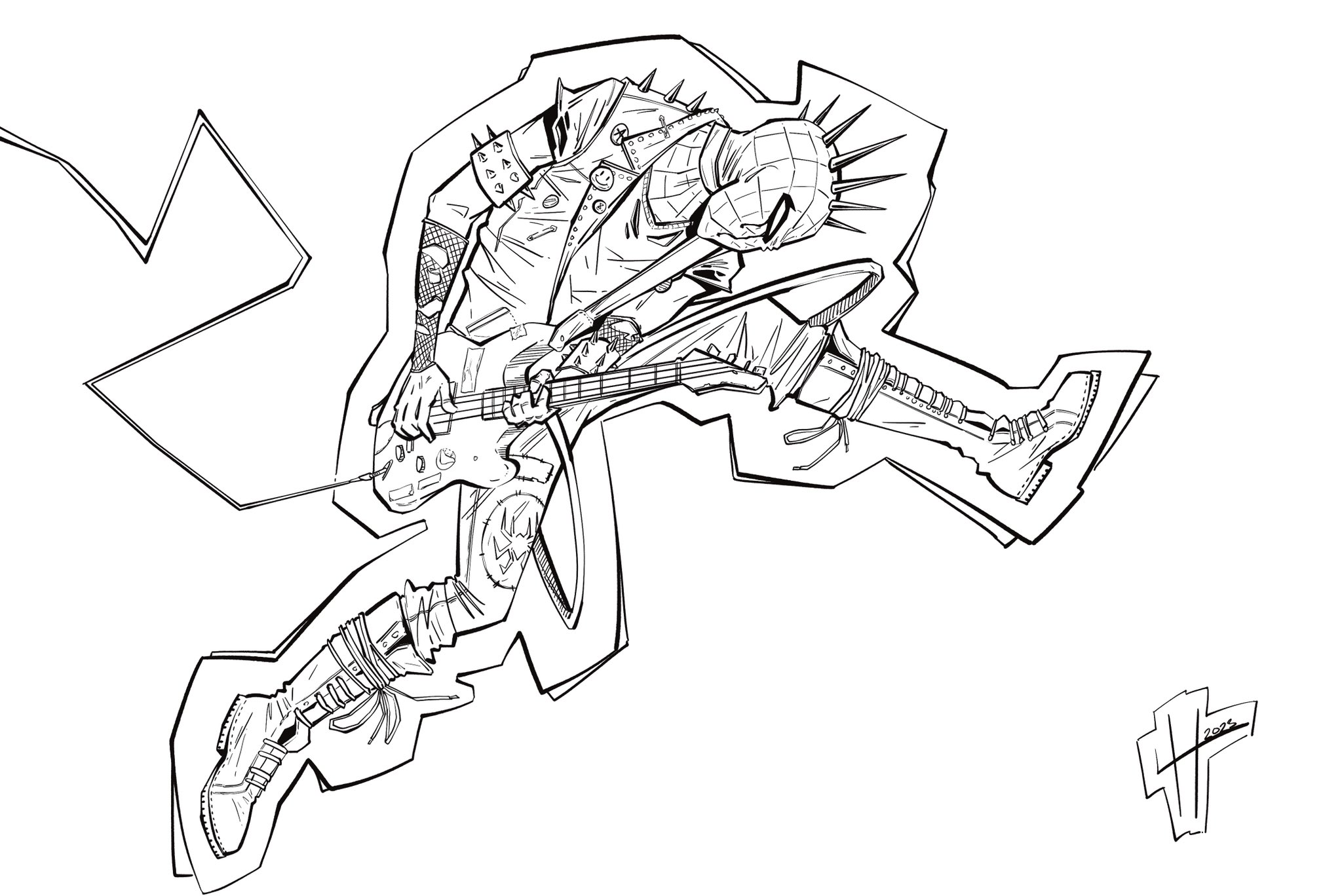 Laurz drawz theythem on x just the inks ðð gonna try colour this later hope you dig it acrossthespiderverse spiderpunk hobie httpstcozvsemouw x