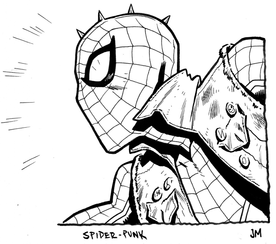 Spider punk illustration in jose gonzaless justin mason ic art gallery room